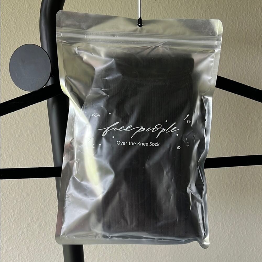NWT Free People Viola Black Over the Knee Socks - Picture 4 of 7